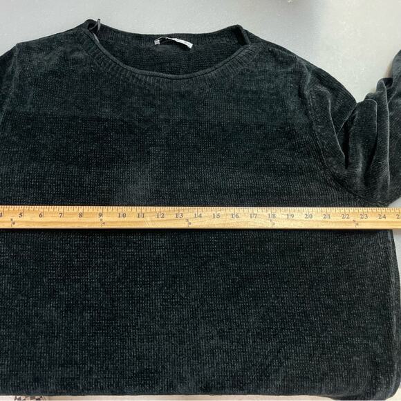 Zara Knit black sweater balloon sleeves velvety texture size Small oversized - Picture 9 of 10